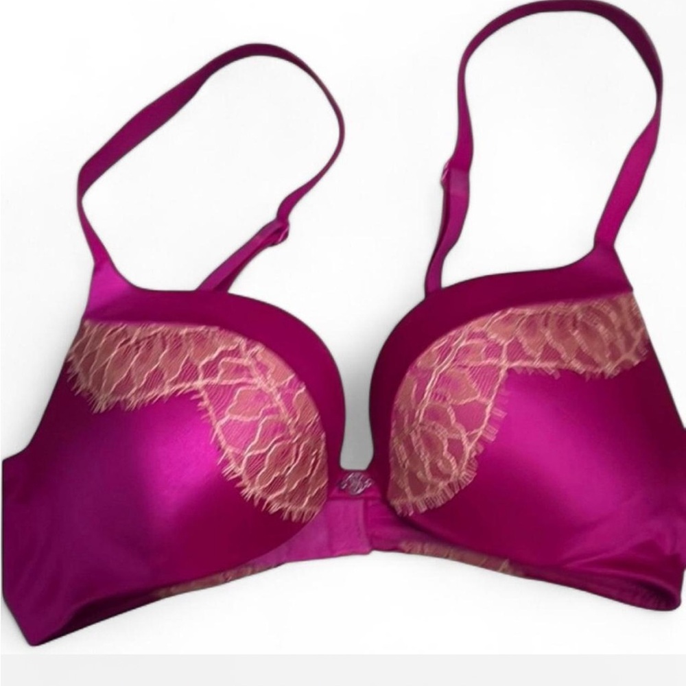 Victoria's Secret Satin Extra Padded Push-up Satin Lace Bombshell Like Bra